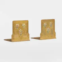 Abalone bookends, pair by Tiffany Studios, c. 1920, gilt bronze, mother-of-pearl, sold Mar 2024
