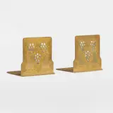 Tiffany Studios, Abalone bookends, pair, c. 1920, gilt bronze, mother-of-pearl