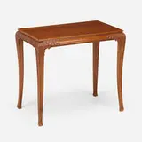 attribution Léon Jallot, Console table with flowers, c. 1900, mahogany, glass