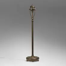 Piano floor lamp base by Tiffany Studios, c. 1910, acid-etched and patinated bronze, sold Mar 2024