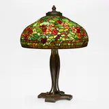 Tiffany Studios, Nasturtium table lamp, c. 1910, leaded glass, patinated bronze