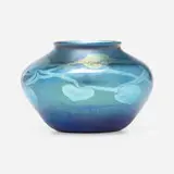 Tiffany Studios, Leaf and Vine cabinet vase, c. 1910, hand-blown Favrile glass