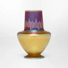 Byzantine vase by Tiffany Studios, c. 1916, hand-blown Favrile glass, sold Mar 2024
