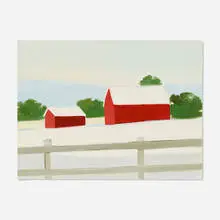 Maureen Gallace, Icy Christmas Farm, 2001, oil on canvas