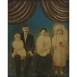 Antique Photography, family portrait of a daughter's First Communion