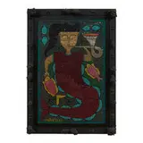 Maxon Scylla, Mermaid Voodoo Flag in Frame Adorned with Shells, Haiti