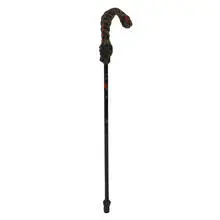 Stick Dog Bob, Serpent Cane with Green Glass Eyes and Bearded Face
