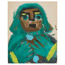 Eddy Mumma, Two Portraits (double-sided), acrylic on board