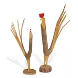 Rooster and Hen by Garland and Minnie Adkins, 1989/1990, sold Aug 2021