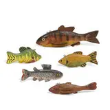 George Aho and Makers Unknown, fish decoys, group of five