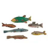 George Aho and Makers Unknown, fish decoys, group of six