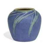 Sadie Irvine for Newcomb College Pottery, vase with leaf decoration