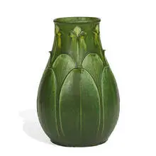 Marie Seaman for Grueby Faience Company, fine two-color vase