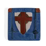 hand-built earthenware commemorative tile by Leona Nicholson for Newcomb College Pottery, sold Jun 2021