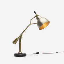 table lamp by Édouard-Wilfred Buquet, c. 1925, aluminum, nickel-plated brass, lacquered wood, sold Jan 2019