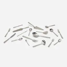Hans Hansen, Ripples silverware, c. 1935, sterling silver