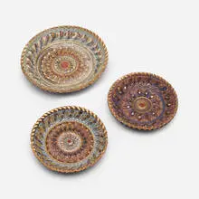 Georges Destrebecq, collection of three bowls, c. 1943, glazed and gilt earthenware