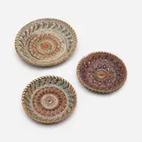 Georges Destrebecq, collection of three bowls, c. 1943, glazed and gilt earthenware
