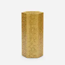 pedestal by Karl Springer, c. 1975, snakeskin over wood, sold Jan 2019