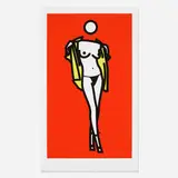 Woman Taking Off Man's Shirt by Julian Opie, 2003, screenprint on paper, sold Jan 2019