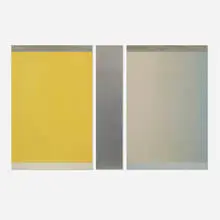 Frederick Spratt, Semaphor: August (triptych), 1973, automotive paint on aluminum