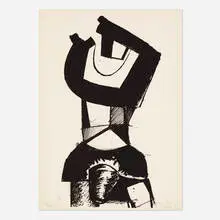 Figure Dressée by Jean Hélion, 1969, lithograph on paper, sold Jan 2019