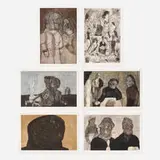 six works from the Intolerance suite by Jose Luis Cuevas, 1989, lithograph on paper, sold Jan 2019