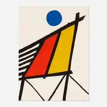 Blue Sun by Alexander Calder, 1971, lithograph on paper, sold Jan 2019