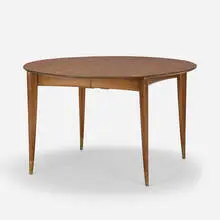 Gio Ponti, dining table, c. 1950, walnut, brass