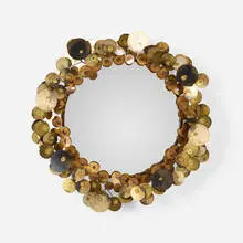 C. Jeré, Raindrops mirror, 1971, enameled steel, brass, mirrored glass