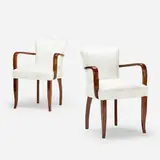 Art Déco, armchairs, pair, c. 1935, upholstery, lacquered beech