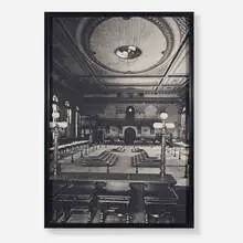 Bertrand Goldberg, Lightbox featuring the Chicago Chamber of Commerce, c. 1985, transfer-print on canvas, enameled aluminum
