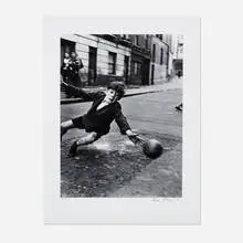Goalie, Street Football, Brindley Rd. by Roger Mayne, gelatin silver print, sold Jan 2019
