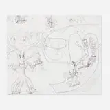 Kenny Scharf, We're Here!!! (from The Groovenians), 2001, graphite on paper