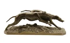Christopher Fratin, Untitled, a bronze group of a pair of greyhounds