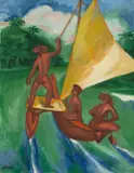 Max Pechstein, Segelndes Kanu, 1917, Öl auf Leinwand