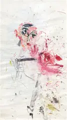 Martha Jungwirth, Portrait, 1991, Aquarell auf Papier
