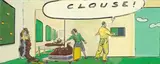 Neo Rauch, CLOUSE!, 2000, Öl auf Leinwand
