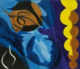 Ernst Wilhelm Nay, Feuersäule, 1965, Öl auf Leinwand