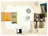Robert Rauschenberg, Paragraph III, 1966, Transfer-Zeichnung, Gouache und Collage (Reprofilm und Zeitung) auf Karton