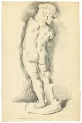 Paul Cézanne, After the ,Cupid‘ attributed to Puget, Um 1879, Bleistift auf genarbtem Papier
