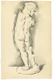 Paul Cézanne, After the ,Cupid‘ attributed to Puget, Um 1879, Bleistift auf genarbtem Papier