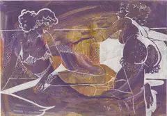 Sigmar Polke, Ohne Titel, 1974, Acryl und Goldbronze auf Papier