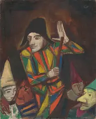 Karl Hofer, Harlekine, Um 1923, Öl auf Leinwand