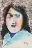 Ota Janeček, A Portrait of a Woman, 1986, Pastel, paper