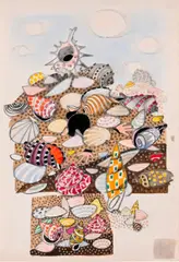 Zdeněk Miler, Little Mole on a Beach, 1970s, Watercolour, pencil, paper
