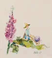 Jiří Trnka, Elf, 1967, Watercolour, pencil, paper
