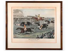 Charles Hunt, Steeplechase in Dublin 1856, Aquatint, paper