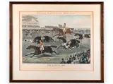Charles Hunt, Steeplechase in Dublin 1856, Aquatint, paper