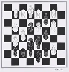 Viktor Vasarely, Chess, 1960s, Screen printing, paper